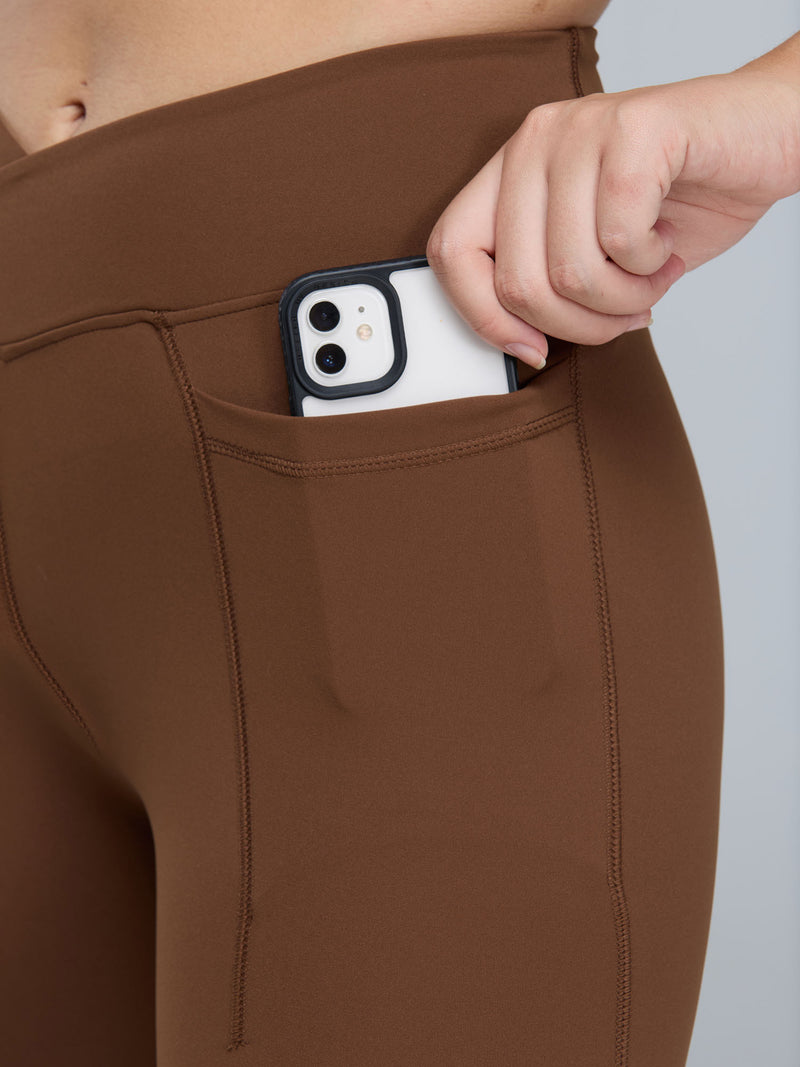 Brown Extra Tall Hourglass Flared Leggings