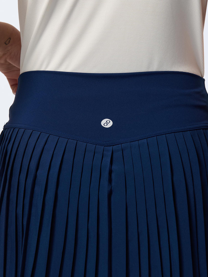 Navy Plie Pleated Skort