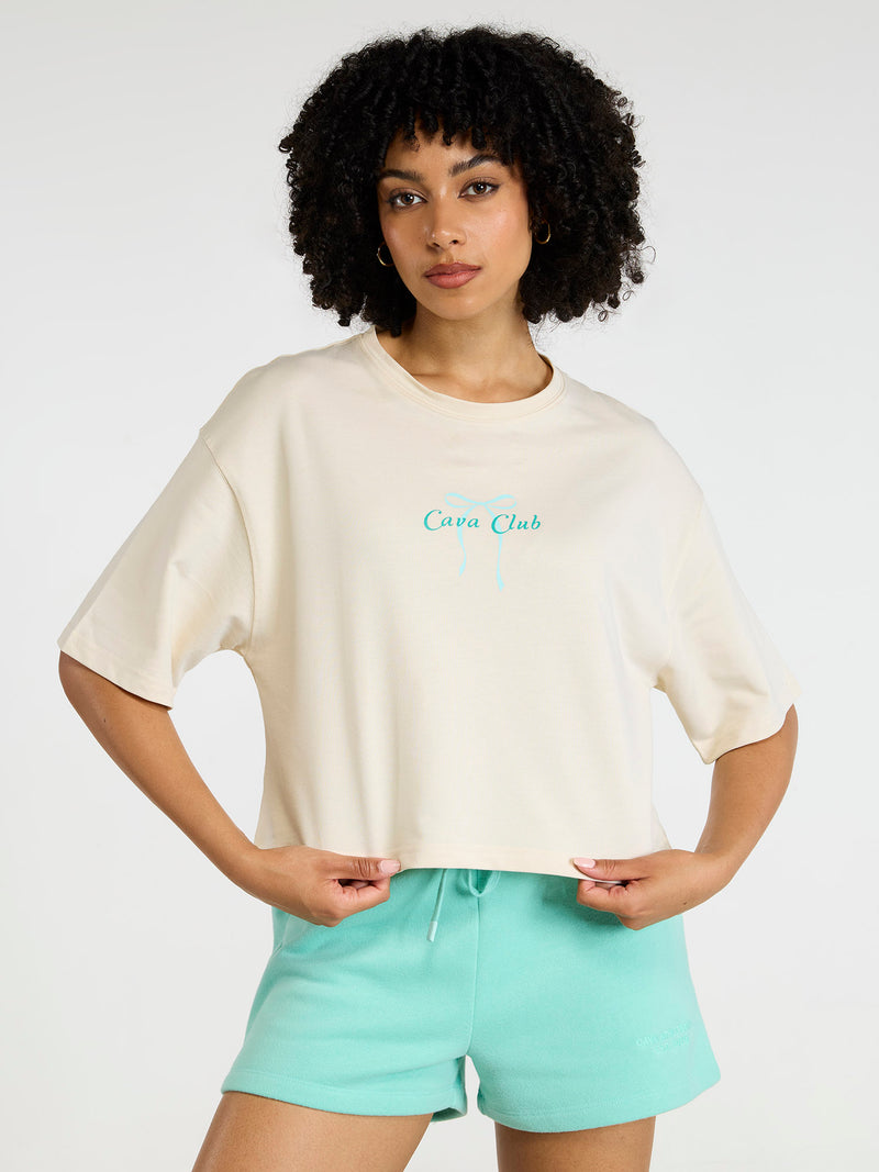 Cream Pilates Core Boxy Tee