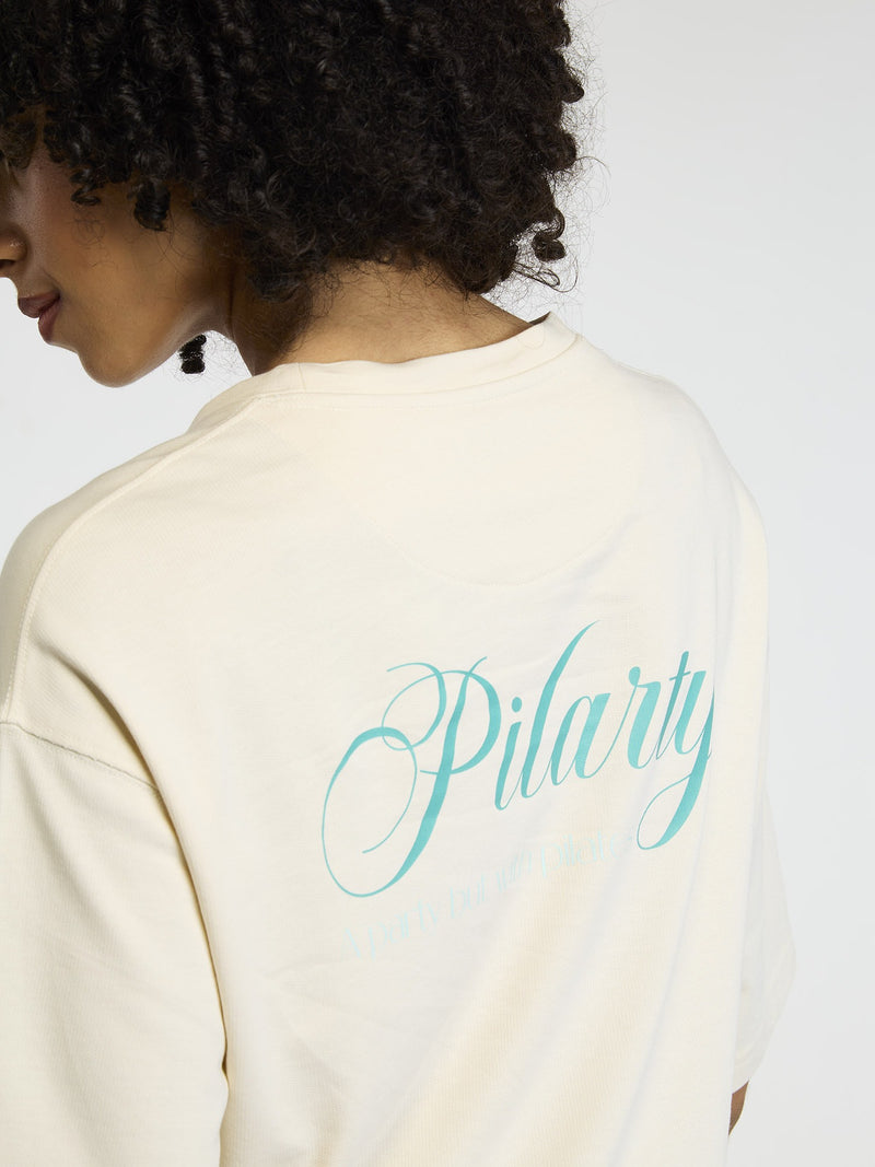 Cream Pilates Core Boxy Tee