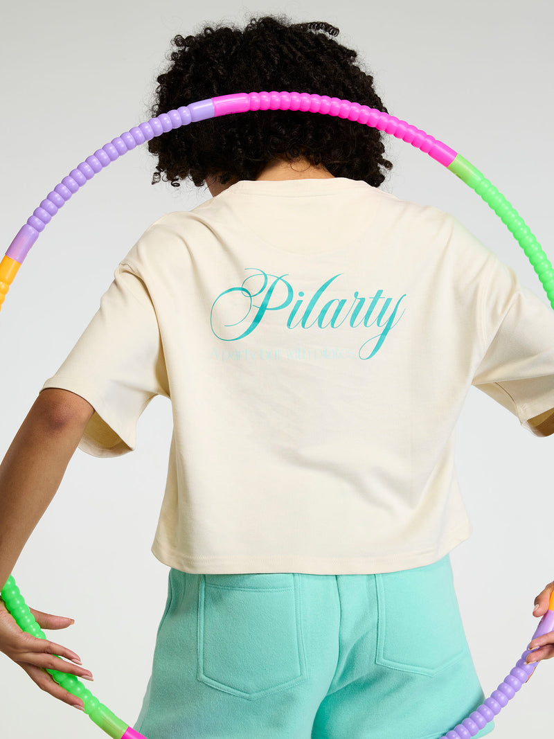 Cream Pilates Core Boxy Tee