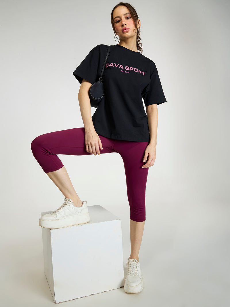 Black Love All Oversized Printed Tee - Women