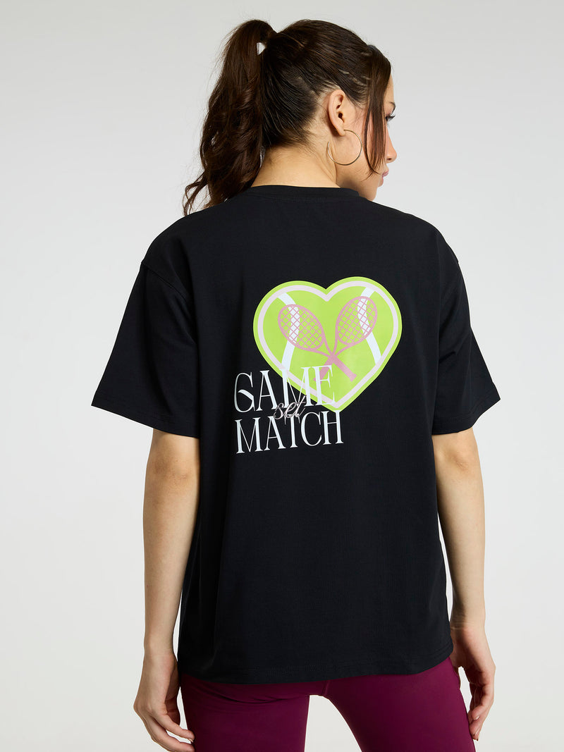Black Love All Oversized Printed Tee - Women