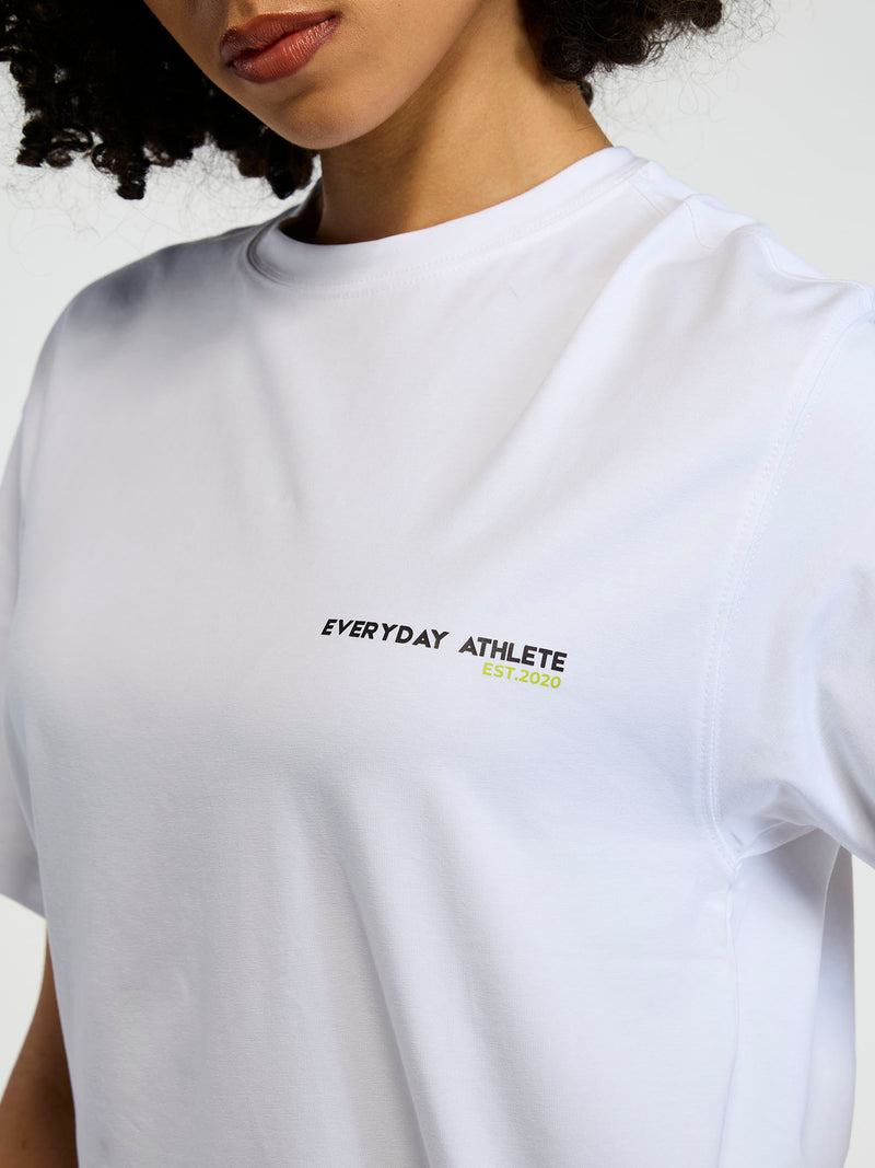 White Courtside Oversized Printed Tee - Women