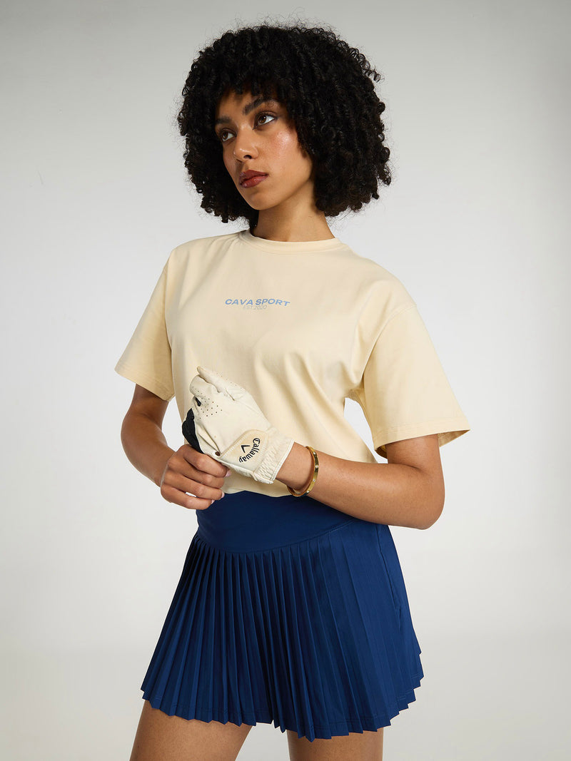 Cream Cava Sport Oversized Printed Tee - Women