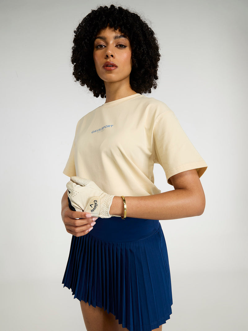 Cream Cava Sport Oversized Printed Tee - Women