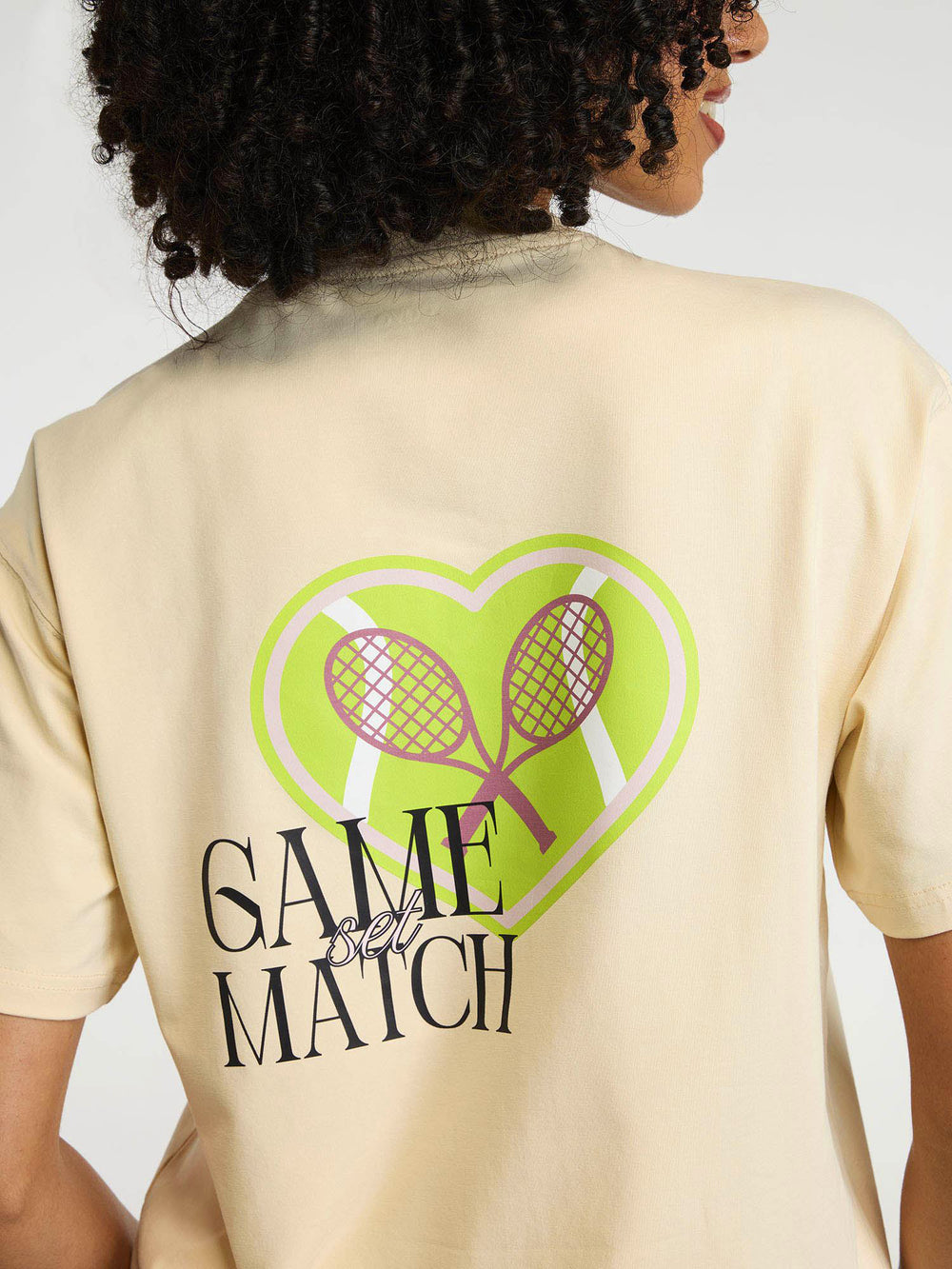 Cream Love All Oversized Printed Tee - Women