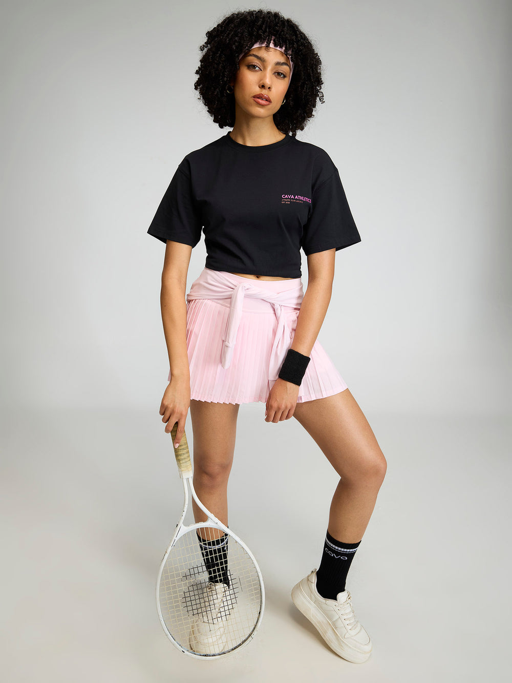 Black  Serve Side Oversized Printed Tee - Women