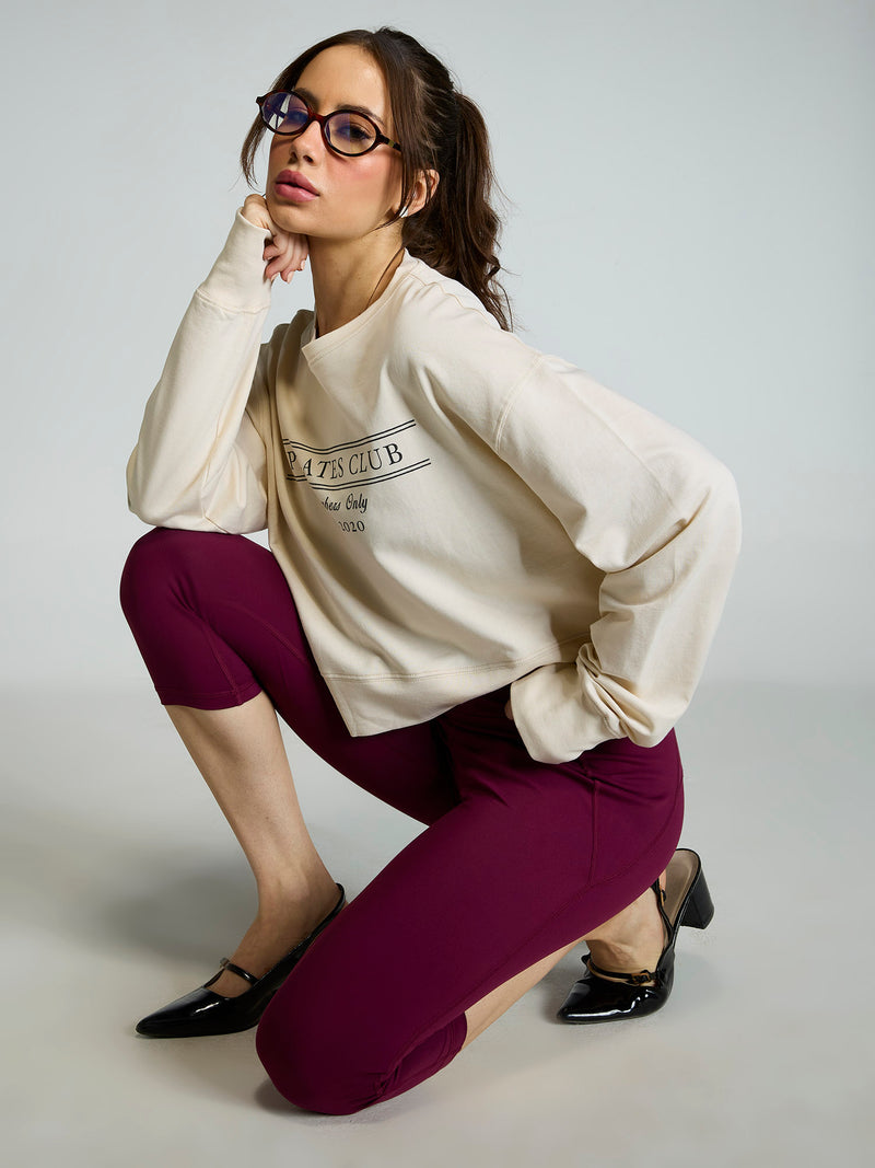 Cream Pilates Club Sweatshirt