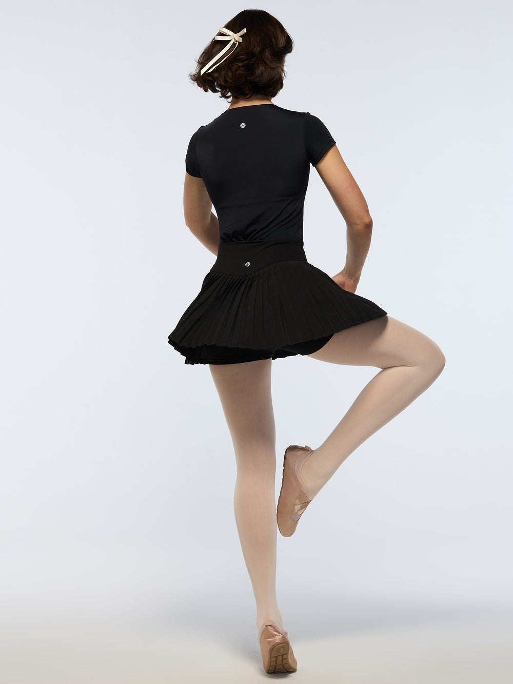 Black Plie Pleated Skort