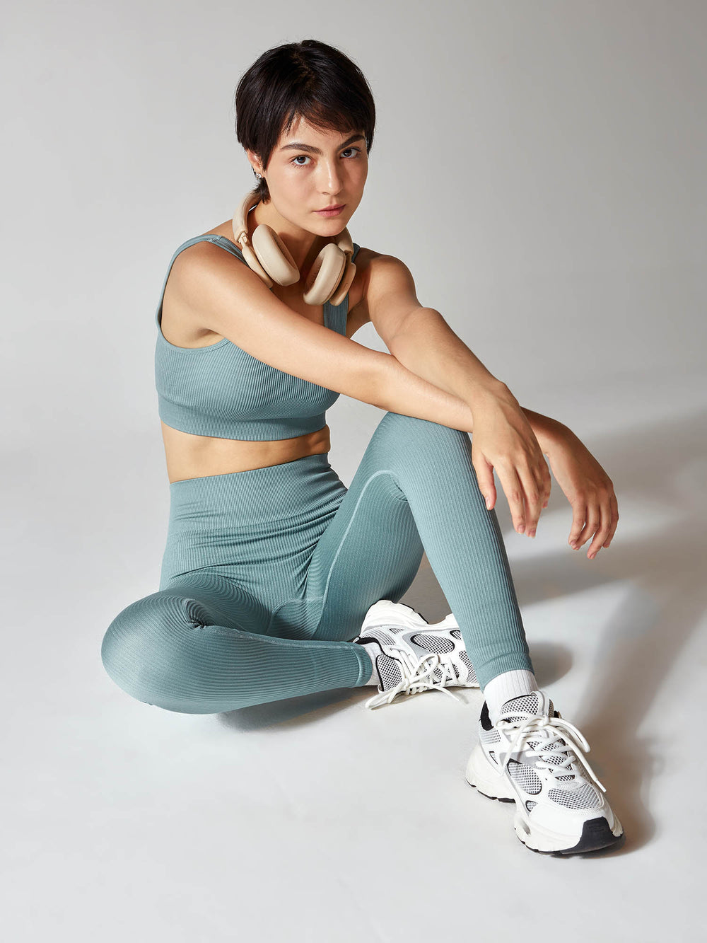 Slate Blue Seamless Cinched Leggings