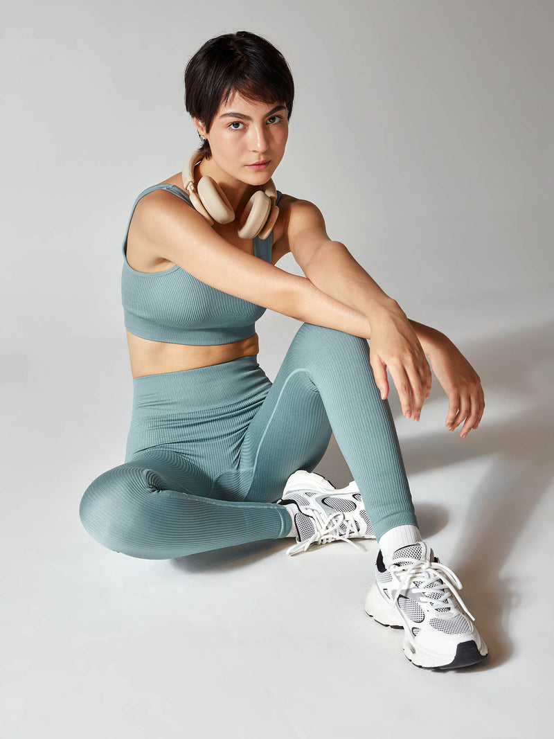 Slate Blue Seamless Cinched Leggings