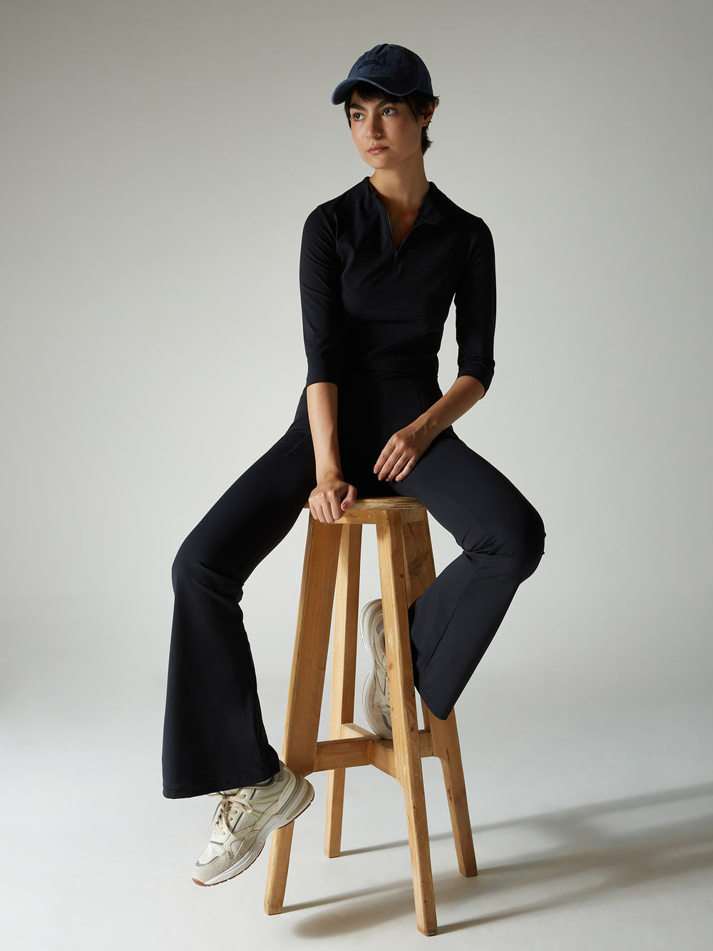 Obsidian Black Tall Hourglass Flared Leggings