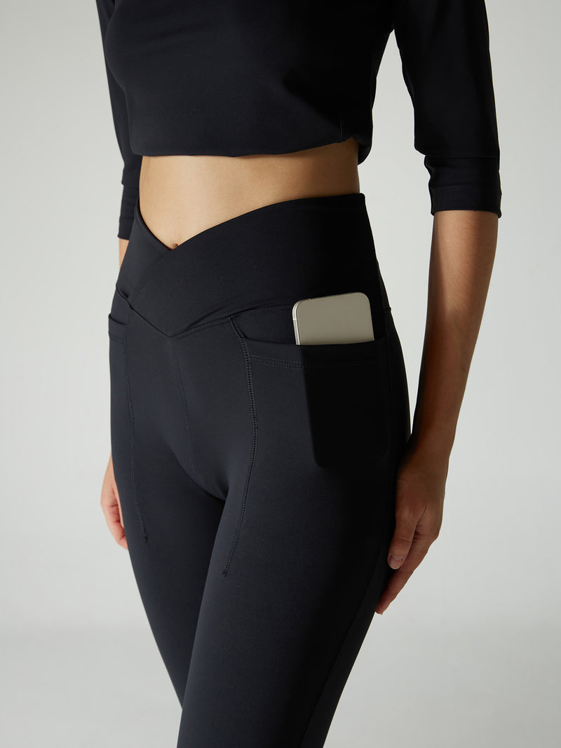 Obsidian Black Tall Hourglass Flared Leggings