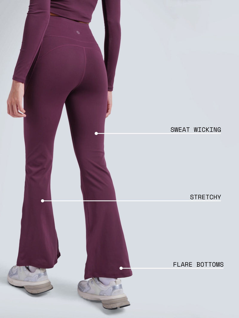 Burgundy Sculpt Bootcut Leggings