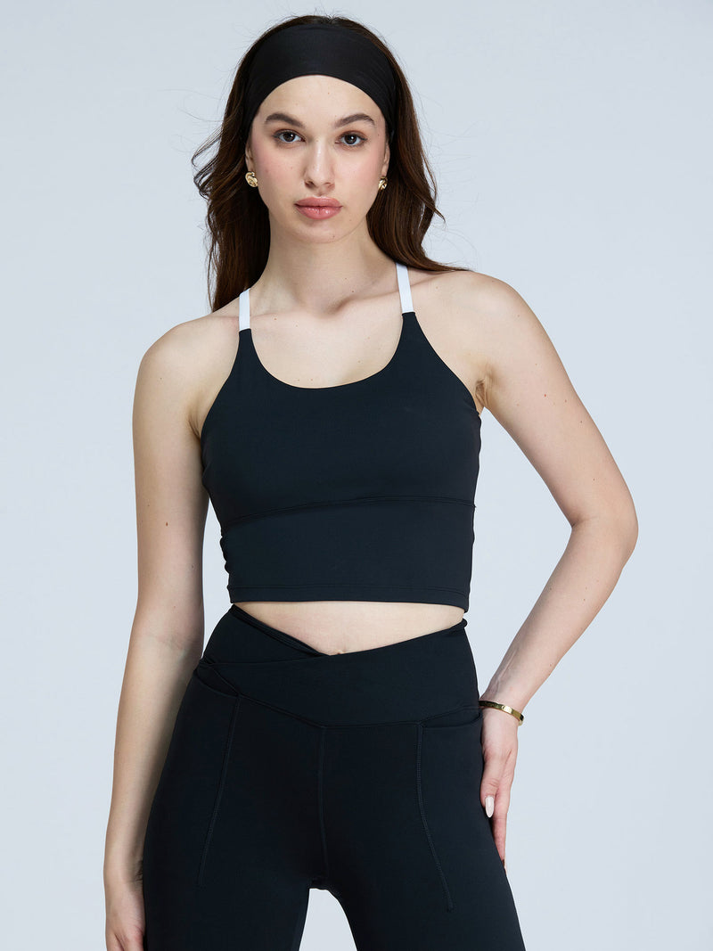 Black Cross Back Sports Bra
