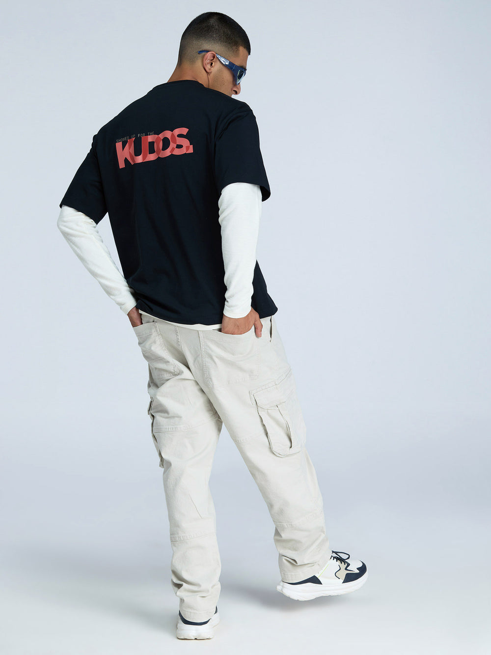 Black Graphic Oversized Tee - Men