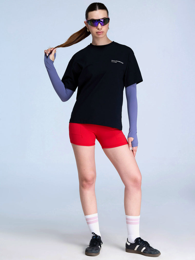 Black Graphic Oversized Tee - Women