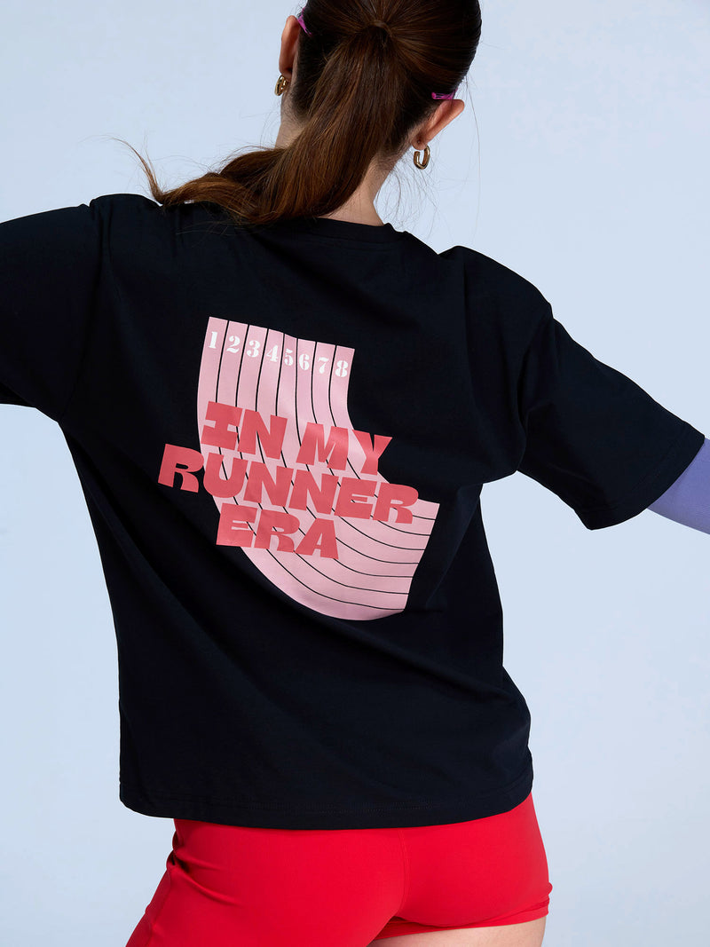 Black Graphic Oversized Tee - Women