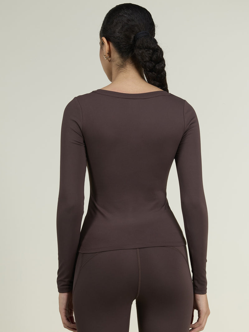 Brown Sculpt Scoop Top