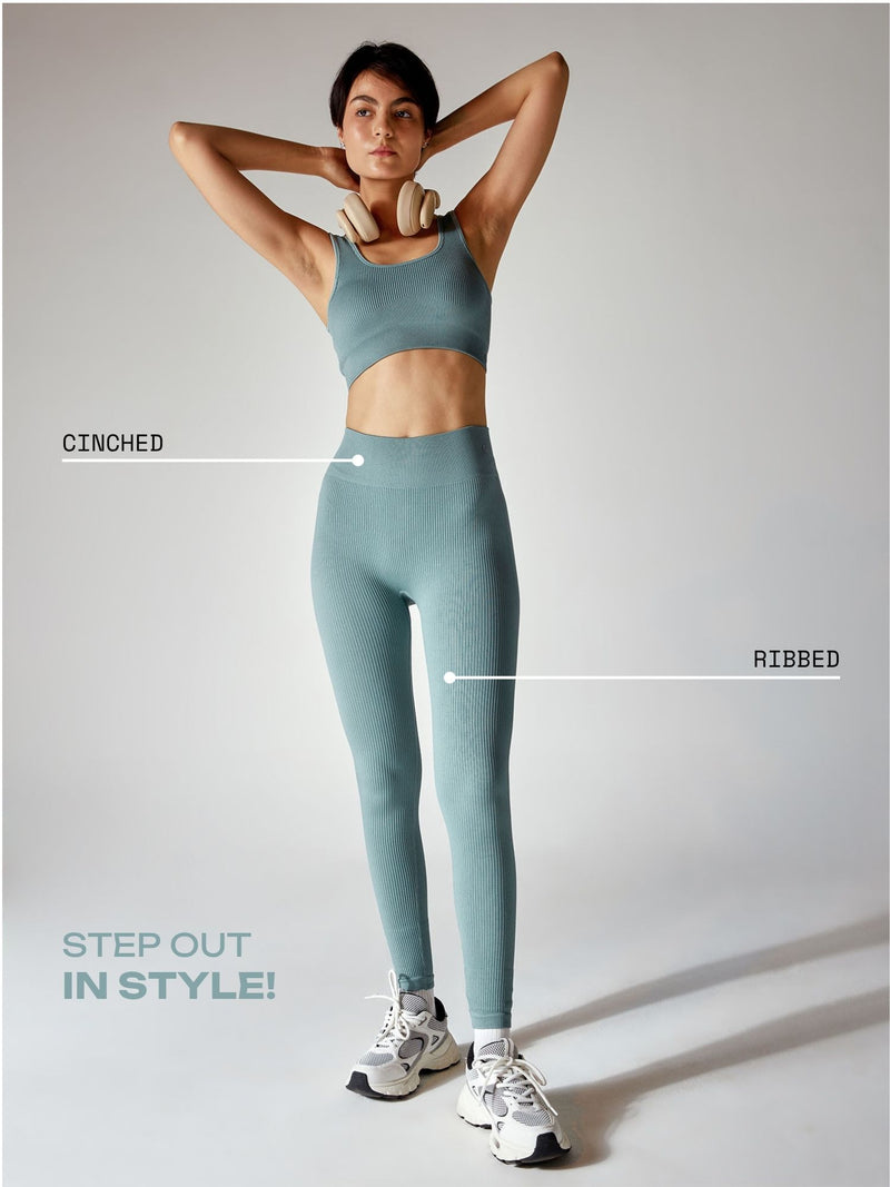 Slate Blue Seamless Cinched Leggings