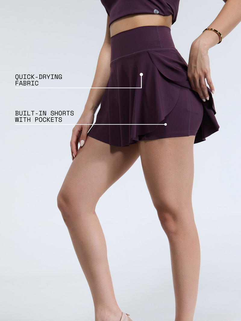 Wine Swirl Tennis Skorts