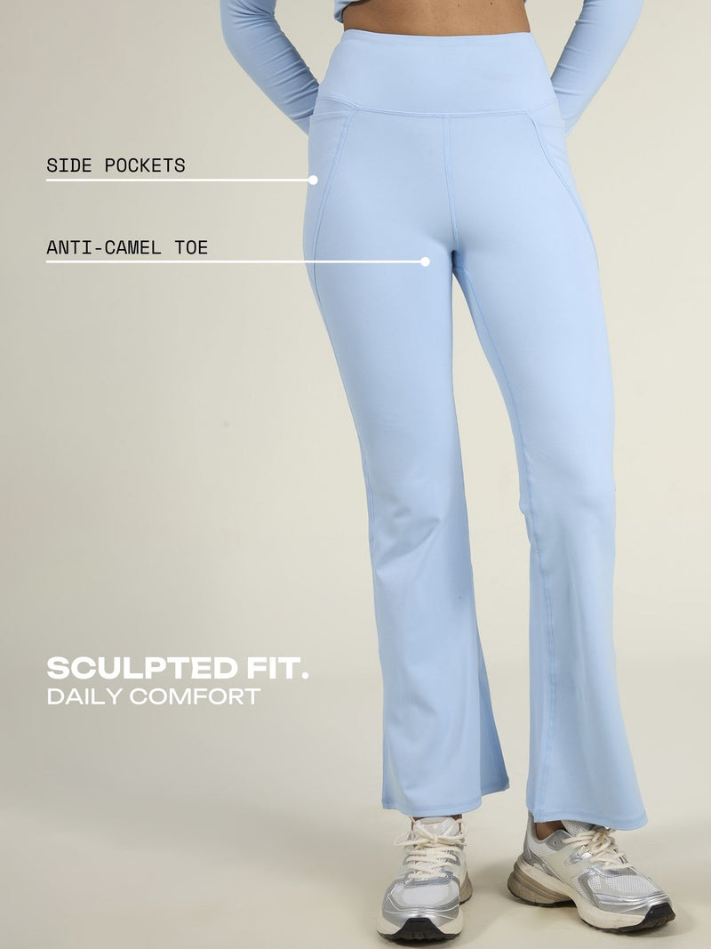 Ice Blue Sculpt Bootcut Leggings