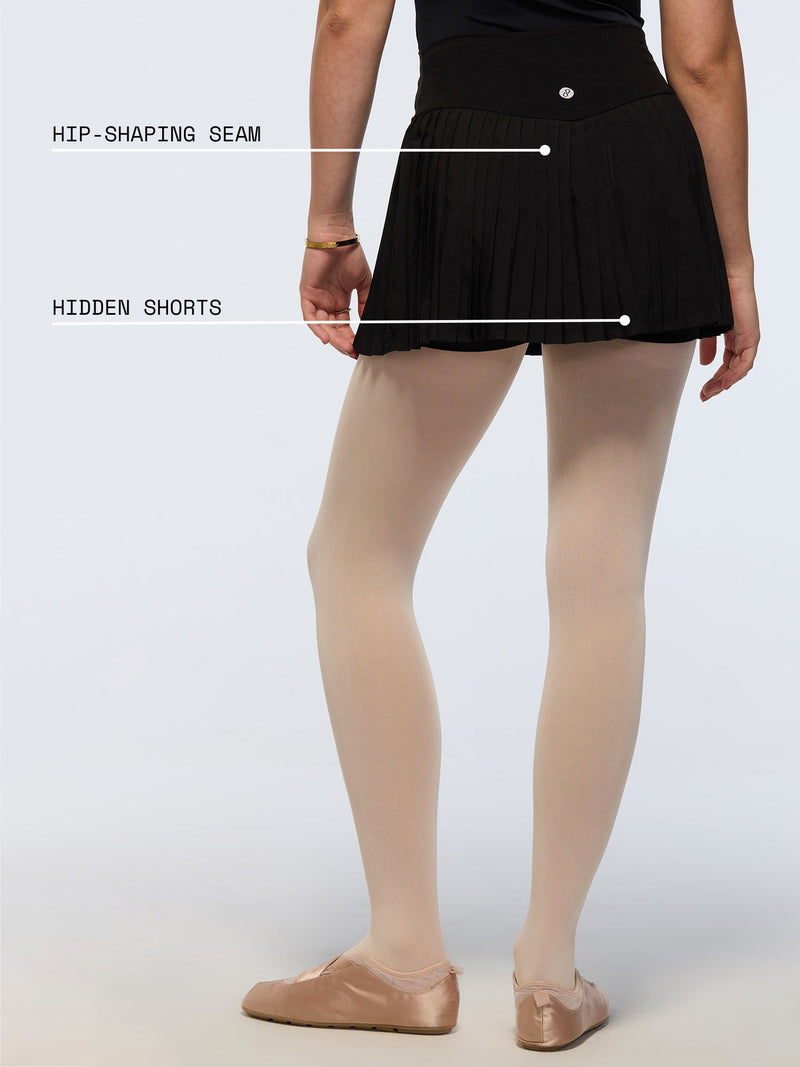 Black Plie Pleated Skort