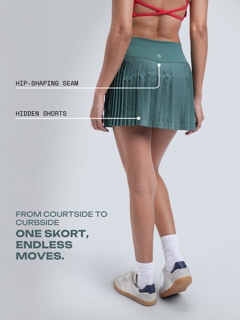 Pine Plie Pleated Skort