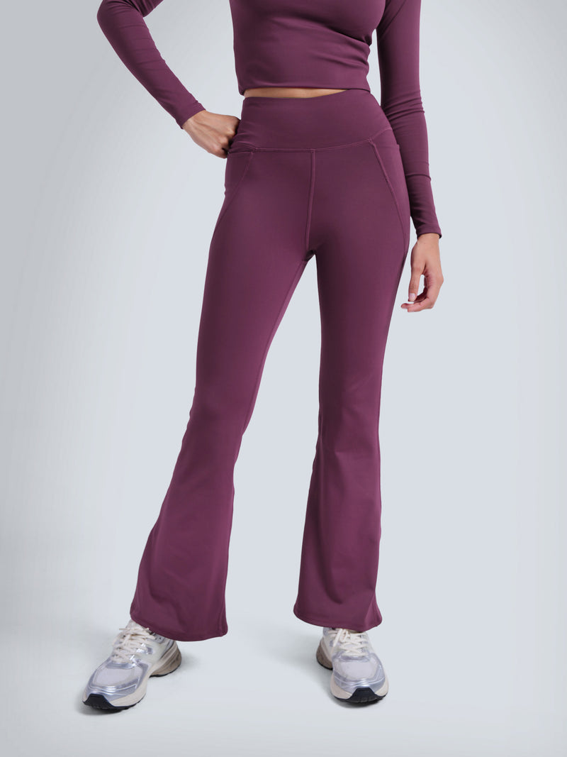 Burgundy Sculpt Bootcut Leggings