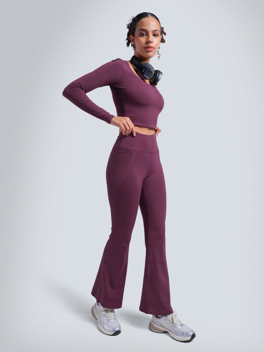 Burgundy Sculpt Bootcut Leggings