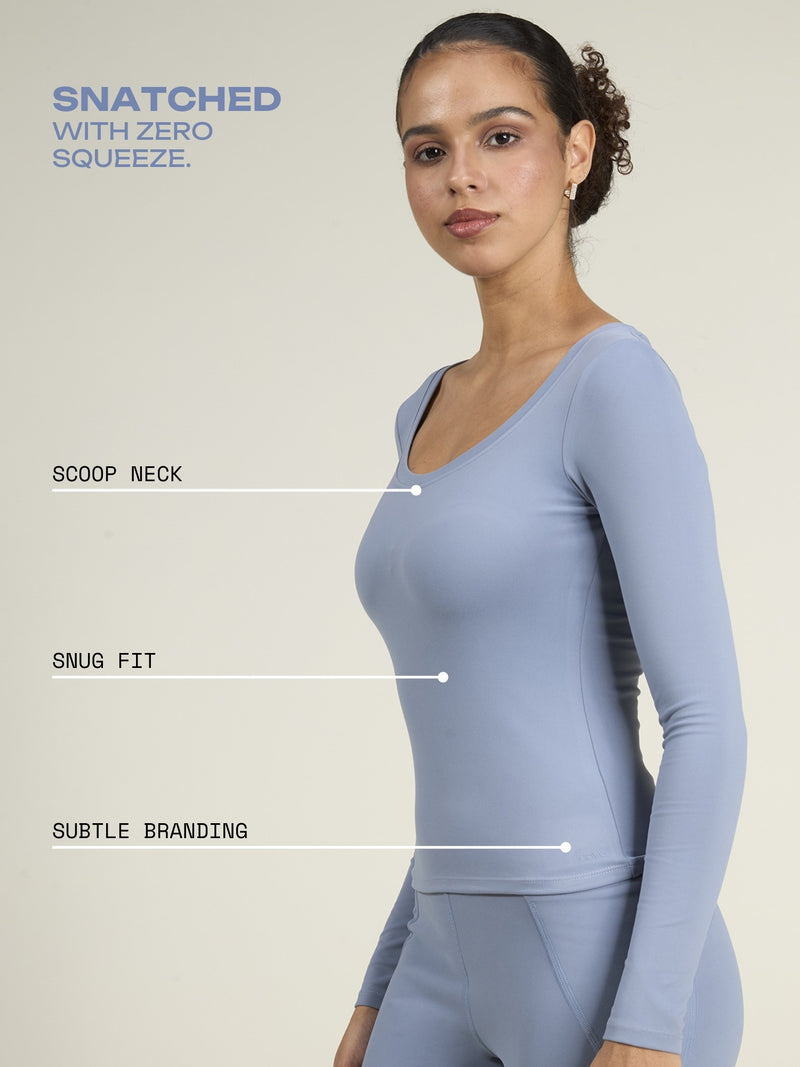 Storm Blue Sculpt Scoop Top