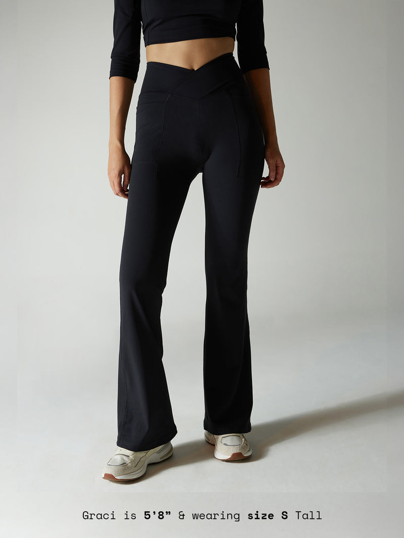 Obsidian Black Tall Hourglass Flared Leggings