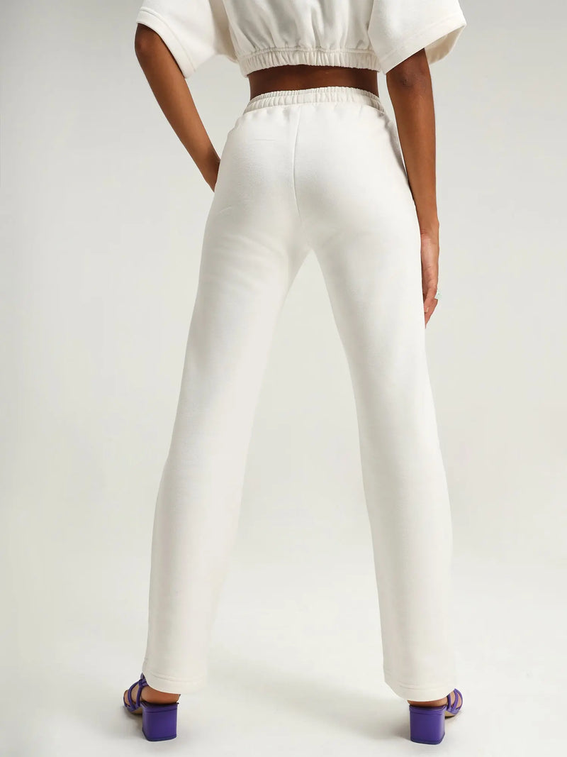Arctic White Straight Leg Slit Joggers CAVA athleisure