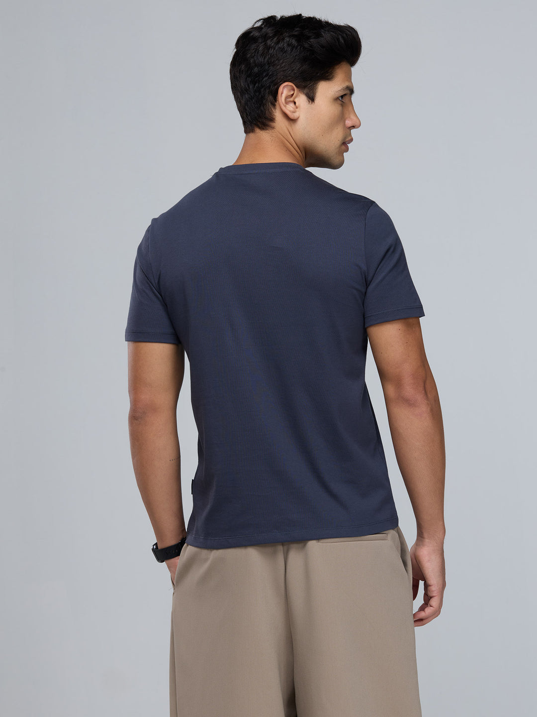 Navy Supima V Neck T-shirt