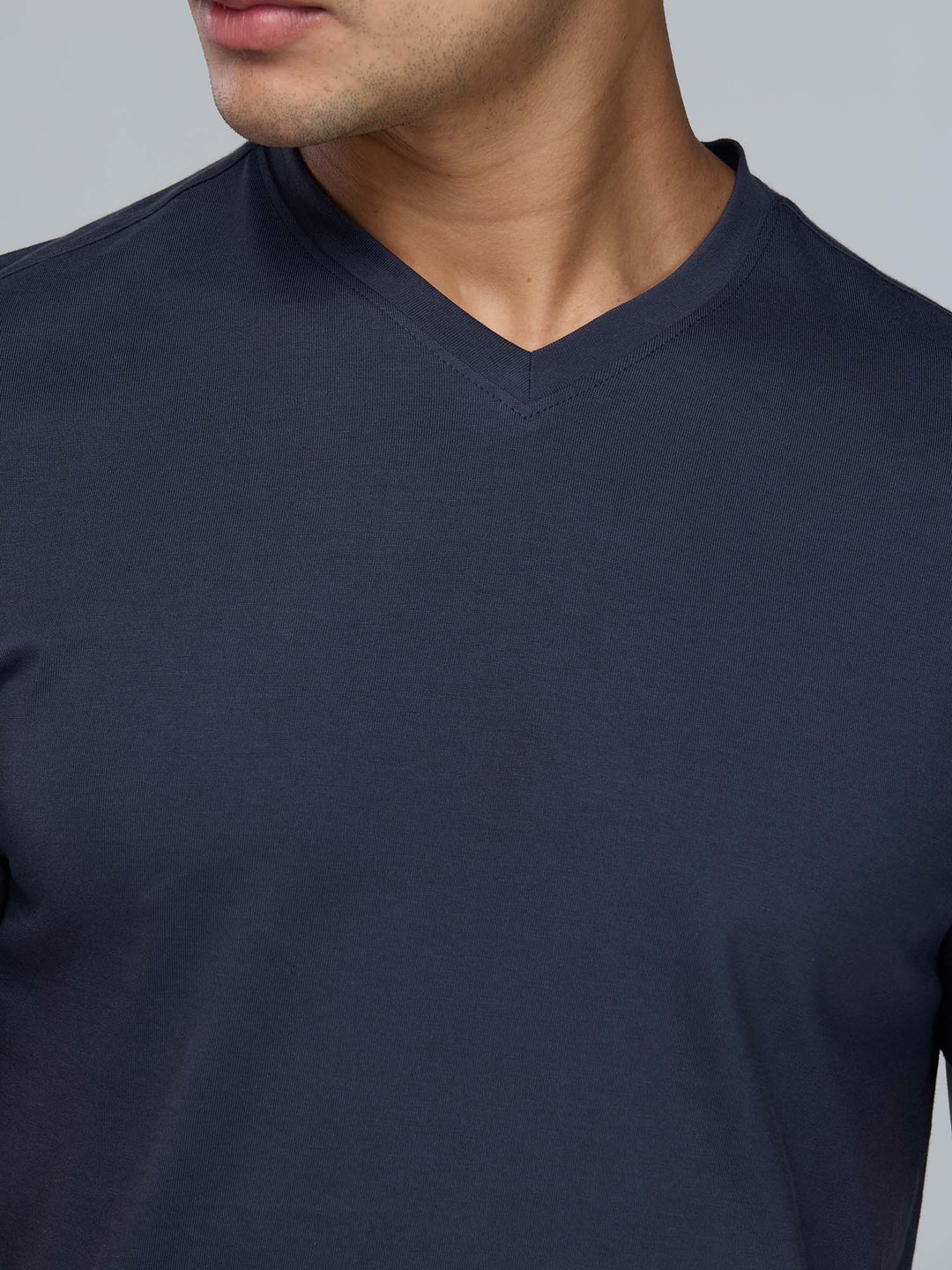 Navy Supima V Neck T-shirt