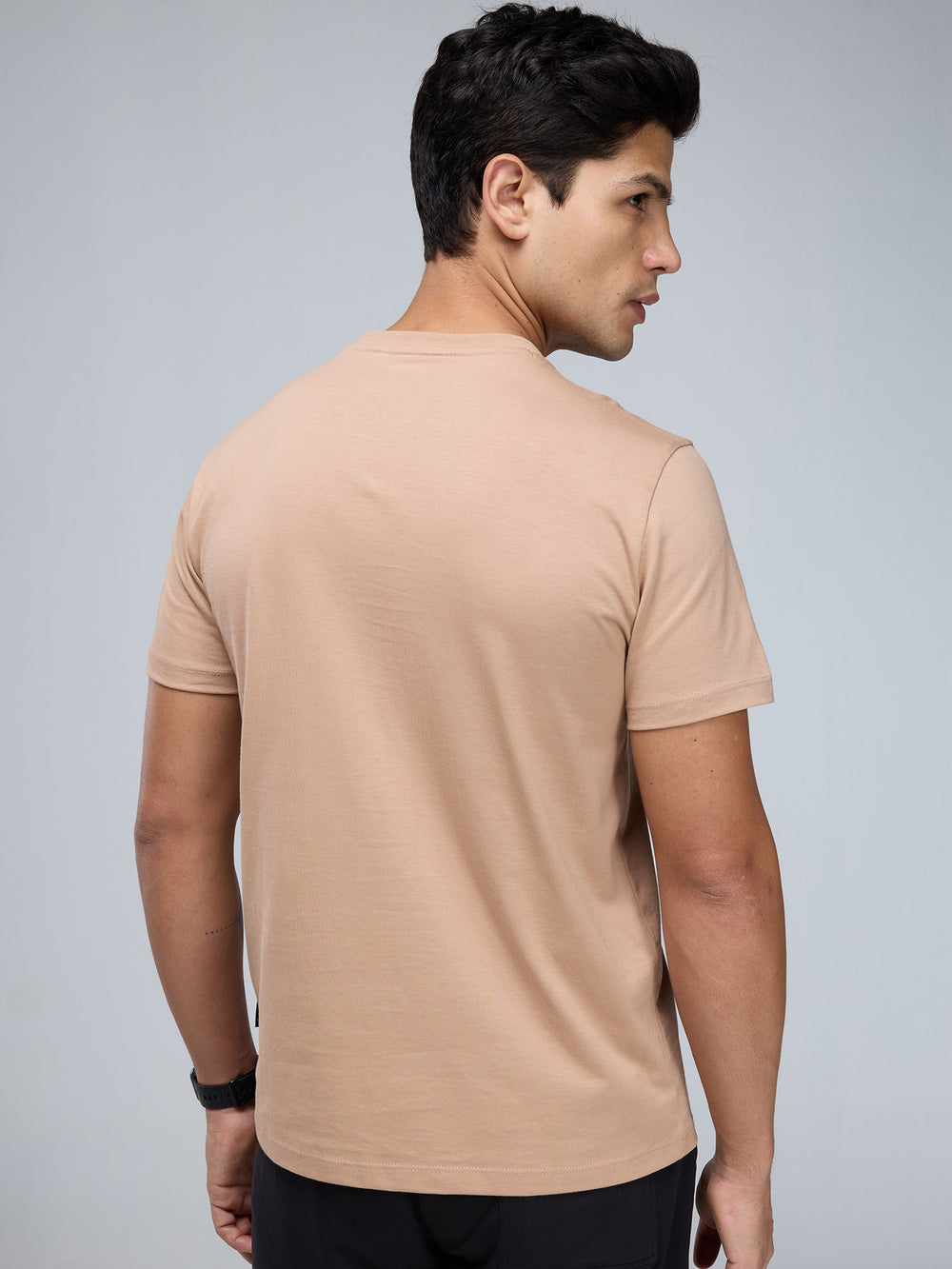 Beige Supima V Neck T-shirt