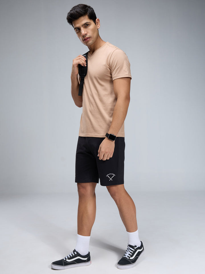 Beige Supima V Neck T-shirt