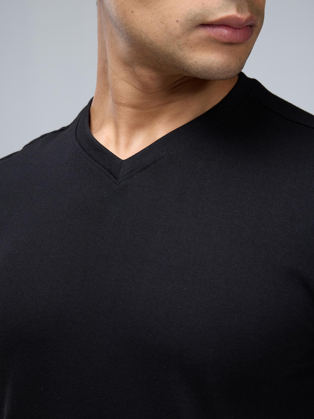 Black Supima V Neck T-shirt