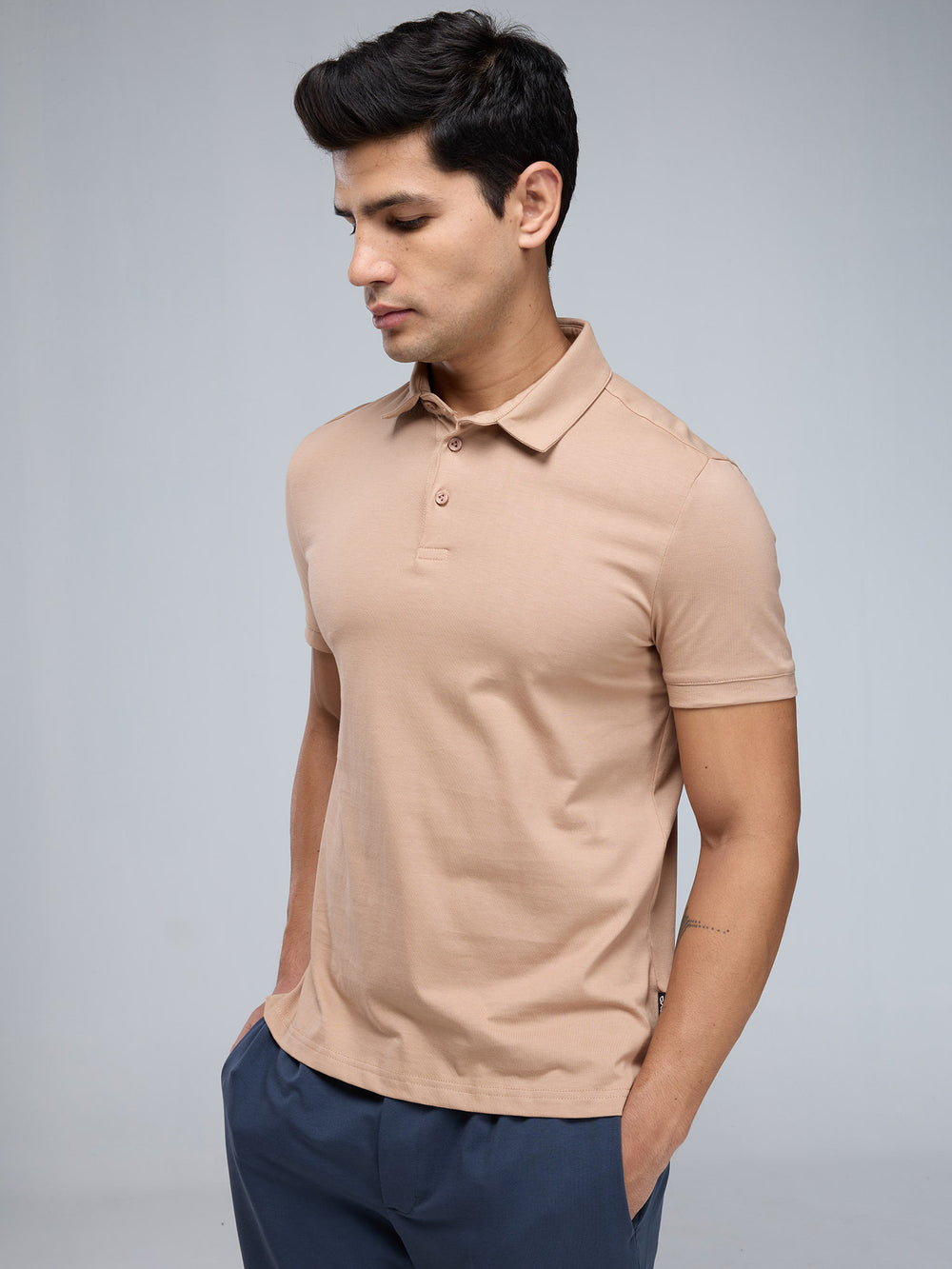 Beige Supima Polo T-shirt