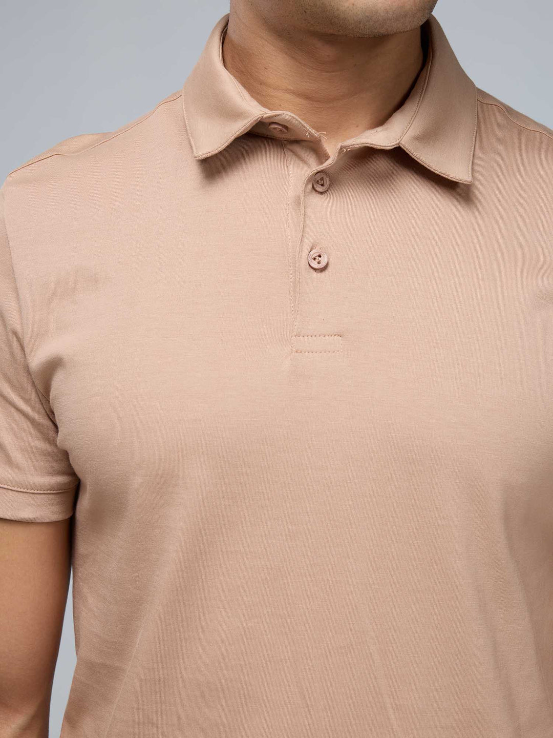 Beige Supima Polo T-shirt