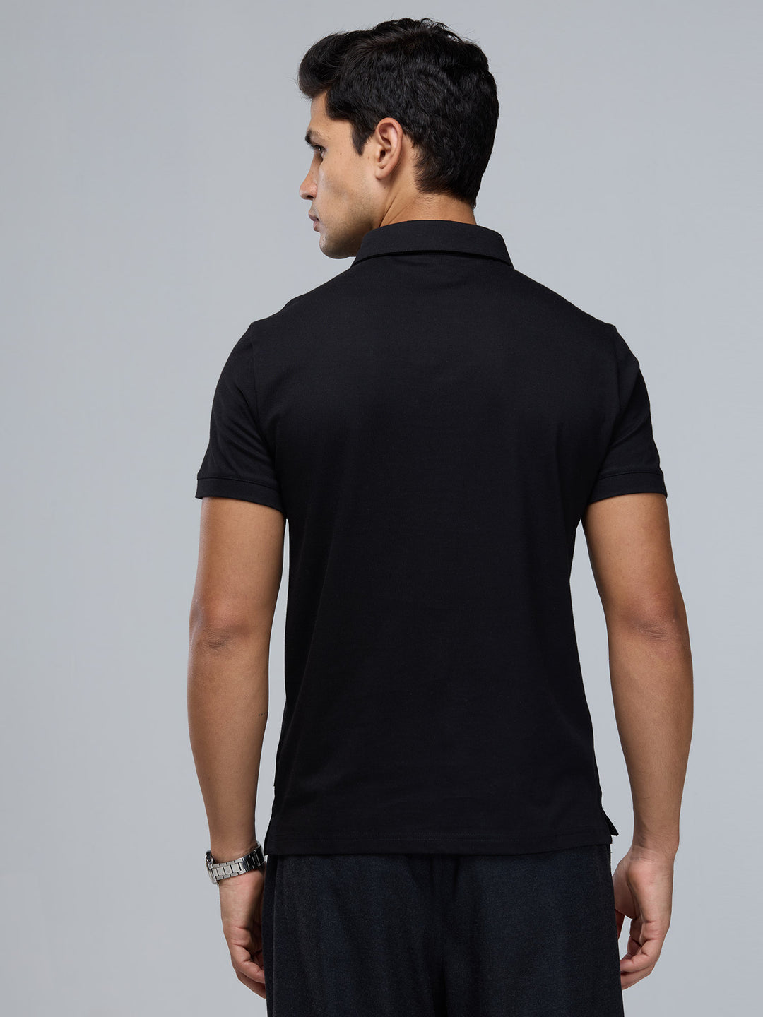 Black Supima Polo T-shirt