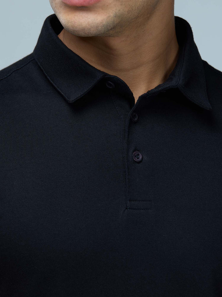 Black Supima Polo T-shirt