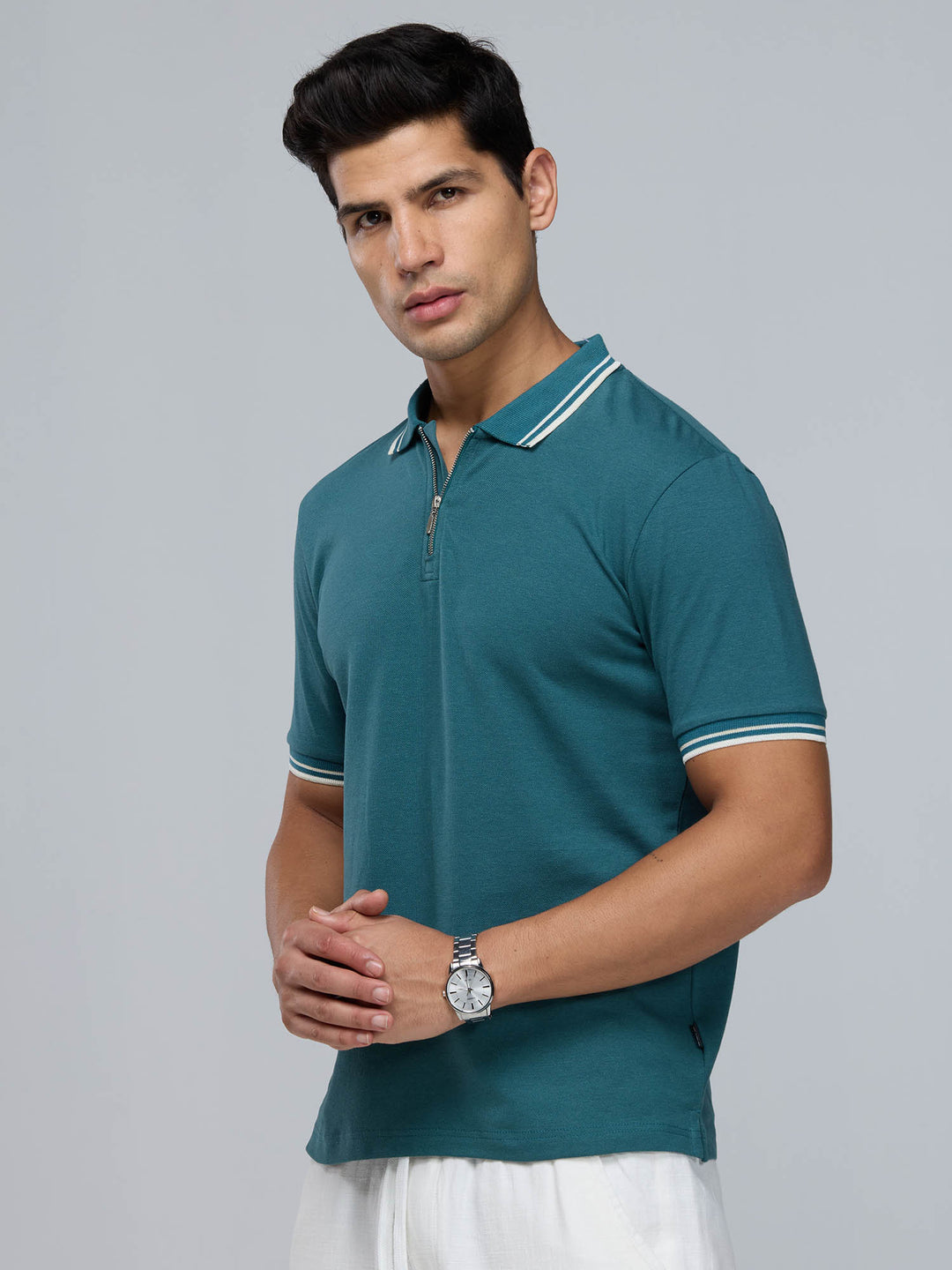 Green Urban Zipper Polo