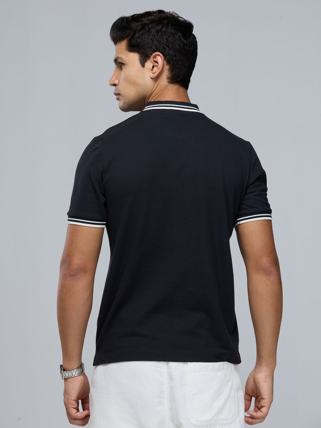 Black Urban Zipper Polo