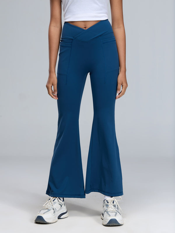 Navy Petite Hourglass Flared Leggings