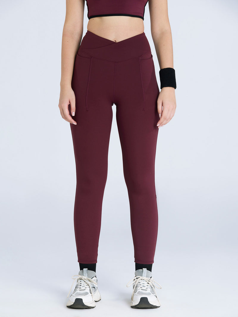 Burgundy Hourglass Snug Leggings