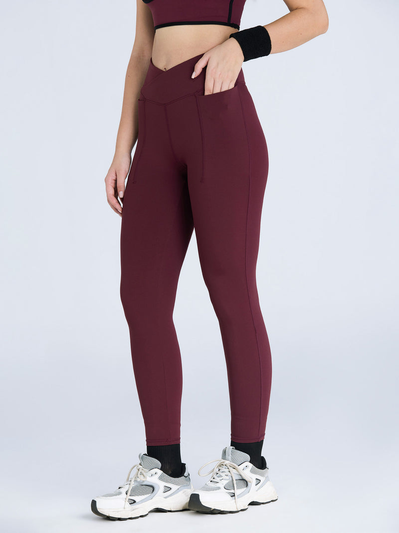 Burgundy Hourglass Snug Leggings