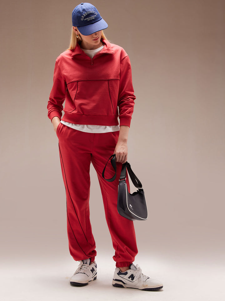 Red Urban Q-zip Sweatshirt