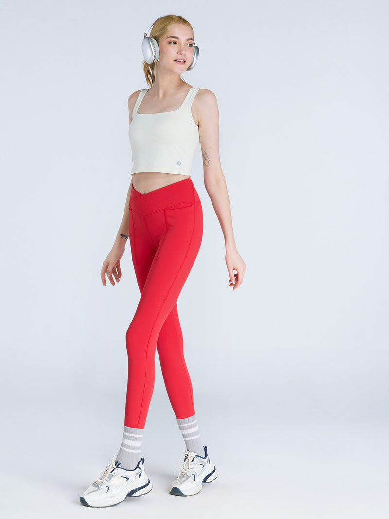 Ivory Striped Back Crop Tank